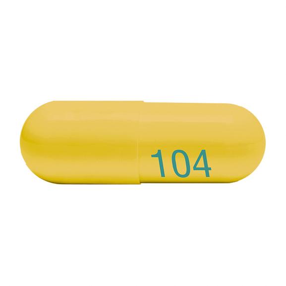 104 Pill Yellow Capsule/Oblong 19mm - Pill Identifier